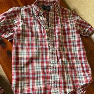 Ralph Lauren Size 5 Boys Red Plaid Collar Button Down Shirt